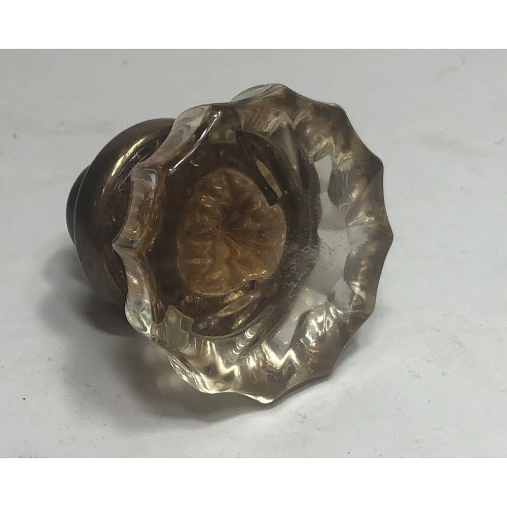 Small Antique Glass Door Knob Pink Hue 2” Across Fancy